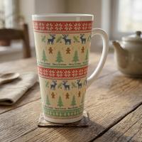 Christmas Mugs, Latte 17oz Ceramic Mug - Coffee or Tea Cup, Extra Tall