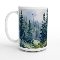 Set of Big Mugs, Forest Cup Set, Large 15 oz Matching Cups