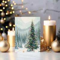 Holiday Greeting Cards, 3 Pack, Christmas Trees, Bulk Set of Gift Cards