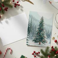 Holiday Greeting Cards, 3 Pack, Christmas Trees, Bulk Set of Gift Cards