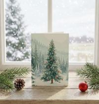 Holiday Greeting Cards, 3 Pack, Christmas Trees, Bulk Set of Gift Cards