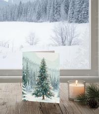 Holiday Greeting Cards, 3 Pack, Christmas Trees, Bulk Set of Gift Cards