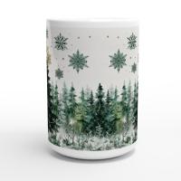 Christmas Mugs Set, Holiday Cup Set - Large and Small Cups