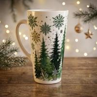 Christmas Mugs, Latte 17oz Ceramic Mug - Coffee or Tea Cup, Extra Tall
