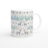 Christmas Mug, Reindeer, Large and Small Mug Set