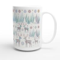 Christmas Mug, Reindeer, Large and Small Mug Set