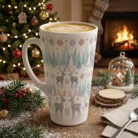 Christmas Mugs, Latte 17oz Ceramic Mug - Coffee or Tea Cup, Extra Tall