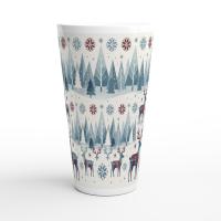 Christmas Mugs, Latte 17oz Ceramic Mug - Coffee or Tea Cup, Extra Tall