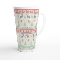 Christmas Mugs, Latte 17oz Ceramic Mug - Coffee or Tea Cup, Extra Tall