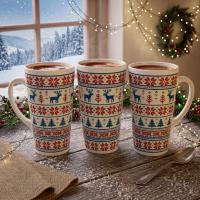 Christmas Mugs, Latte 17oz Ceramic Mug - Coffee or Tea Cup, Extra Tall