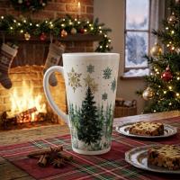 Christmas Mugs, Latte 17oz Ceramic Mug - Coffee or Tea Cup, Extra Tall