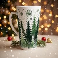 Christmas Mugs, Latte 17oz Ceramic Mug - Coffee or Tea Cup, Extra Tall