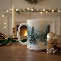 Christmas Mugs Set, Holiday Cup Set - Large and Small Cups