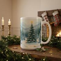 Christmas Mugs Set, Holiday Cup Set - Large and Small Cups