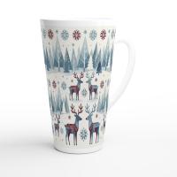 Set of 3 Cups, Christmas Mugs, Reindeer, Large 17oz Latte Mugs