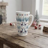 Set of 3 Cups, Christmas Mugs, Reindeer, Large 17oz Latte Mugs
