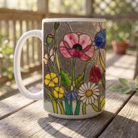 Floral Cups -  Large and Small Ceramic Mugs