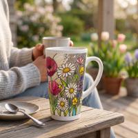 Latte 17oz Ceramic Mug - Coffee or Tea Cup, Extra Tall