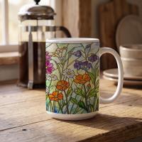 Floral Cups -  Large and Small Ceramic Mugs