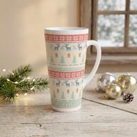 Christmas Mugs, Latte 17oz Ceramic Mug - Coffee or Tea Cup, Extra Tall
