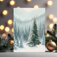 Holiday Greeting Cards, 3 Pack, Christmas Trees, Bulk Set of Gift Cards