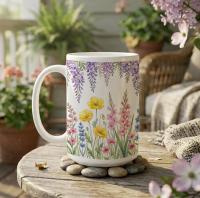 Floral Cups -  Large and Small Ceramic Mugs