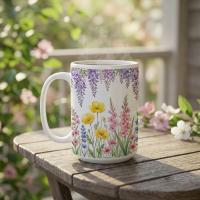Floral Cups -  Large and Small Ceramic Mugs
