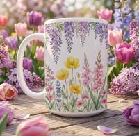 Floral Cups -  Large and Small Ceramic Mugs