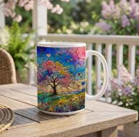 Tree Cups Set -  Large and Small Ceramic Mugs