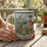 Floral Cups -  Large and Small Ceramic Mugs
