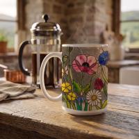 Floral Cups -  Large and Small Ceramic Mugs