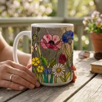 Floral Cups -  Large and Small Ceramic Mugs