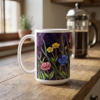 Floral Cups -  Large and Small Ceramic Mugs