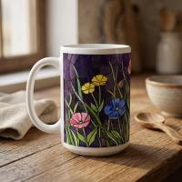Floral Cups -  Large and Small Ceramic Mugs