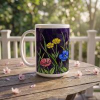 Floral Cups -  Large and Small Ceramic Mugs