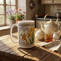 Floral Cups -  Large and Small Ceramic Mugs
