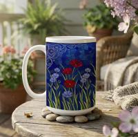 Floral Cups -  Large and Small Ceramic Mugs