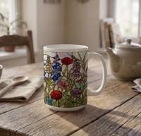 Floral Cups -  Large and Small Ceramic Mugs