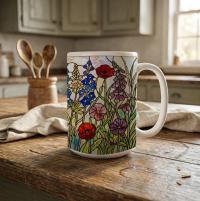 Floral Cups -  Large and Small Ceramic Mugs