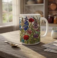 Floral Cups -  Large and Small Ceramic Mugs