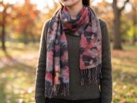 Hand Dyed Tie Dye Pashmina, Blanket Shawl, Wide Scarf, Head Wrap - Rayon Shawl