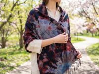 Hand Dyed Tie Dye Pashmina, Blanket Shawl, Wide Scarf, Head Wrap - Rayon Shawl
