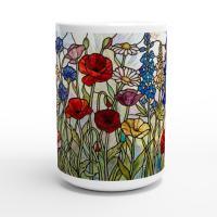 Set of Big Mugs, Floral Cup Set, Large 15 oz Matching Cups