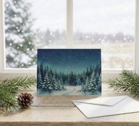 Holiday Greeting Cards, 3 Pack, Christmas Trees, Bulk Set of Gift Cards