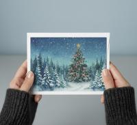 Holiday Greeting Cards, Christmas Trees, Bulk Set of Gift Cards