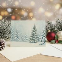 Holiday Greeting Cards, 3 Pack, Christmas Trees, Bulk Set of Gift Cards