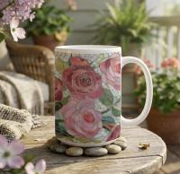 Roses- Floral Cups -  Large and Small Ceramic Mugs