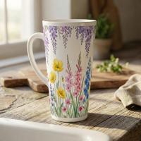 Latte 17oz Ceramic Mug - Coffee or Tea Cup, Extra Tall