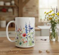 Floral Cups -  Large and Small Ceramic Mugs