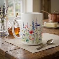 Floral Cups -  Large and Small Ceramic Mugs